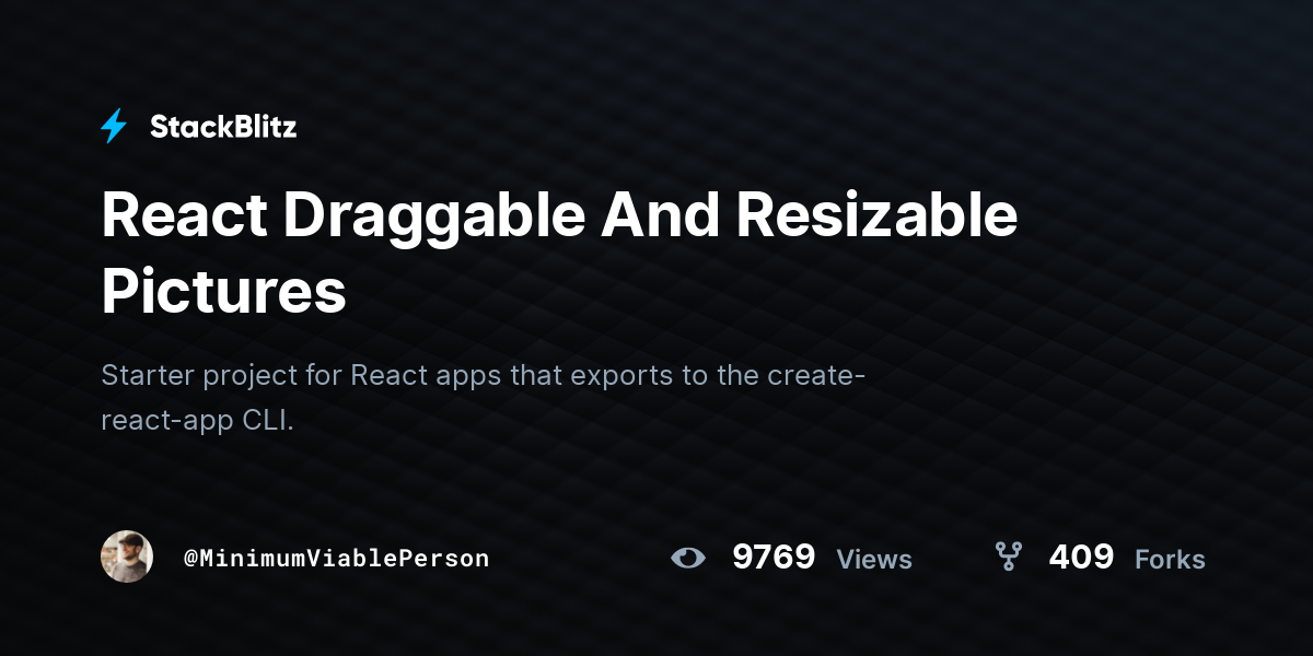 React Draggable And Resizable Pictures - StackBlitz