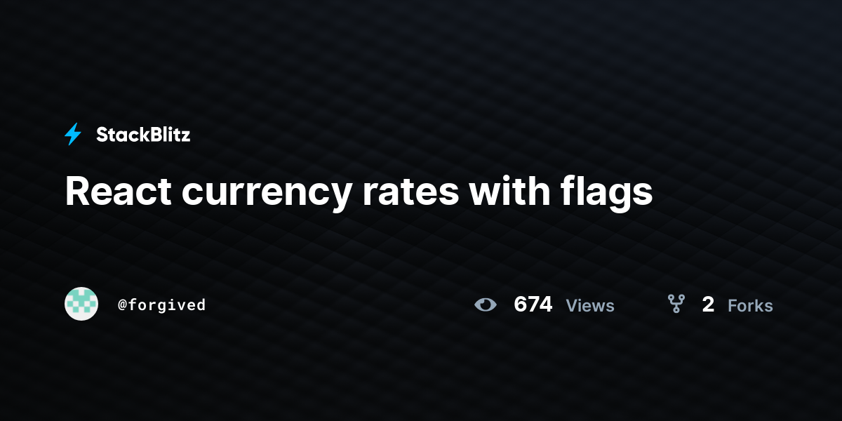React currency rates with flags - StackBlitz