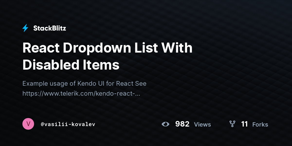 React Dropdown List With Disabled Items - StackBlitz