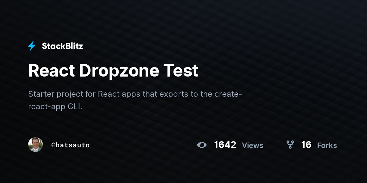 React Dropzone Test - StackBlitz