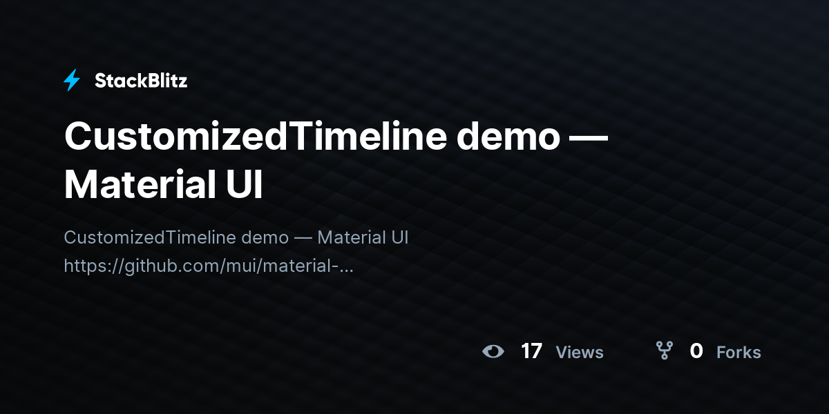 CustomizedTimeline demo — Material UI - StackBlitz