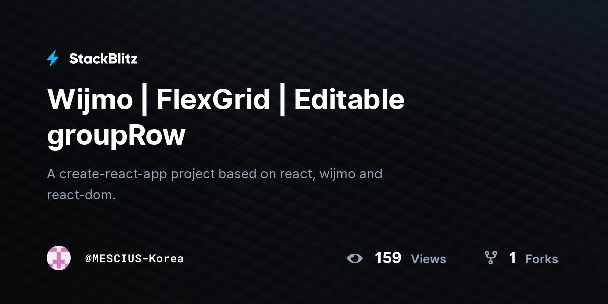 Wijmo flexgrid editable grouprow stackblitz