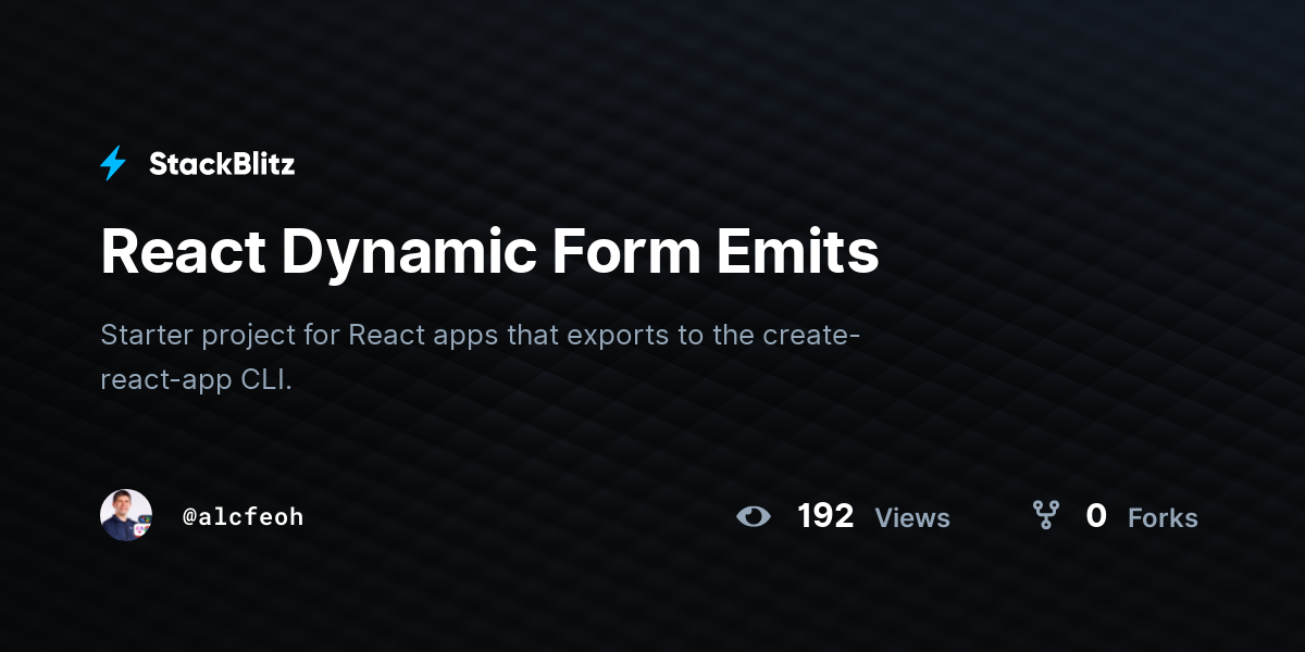 React Dynamic Form Emits - StackBlitz