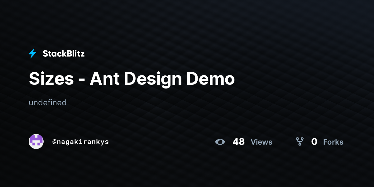 Sizes - Ant Design Demo - StackBlitz