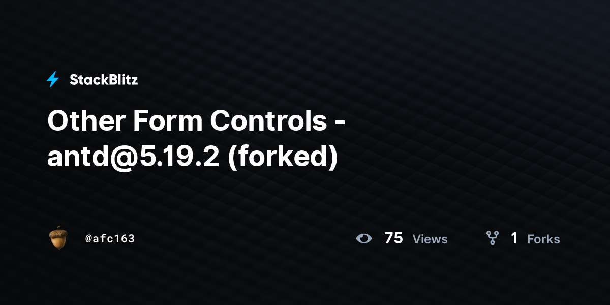 Other Form Controls - antd@5.19.2 (forked) - StackBlitz