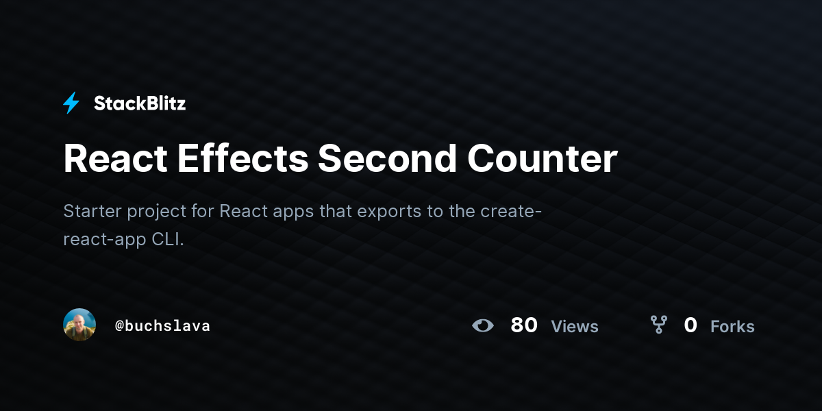 React Effects Second Counter - StackBlitz