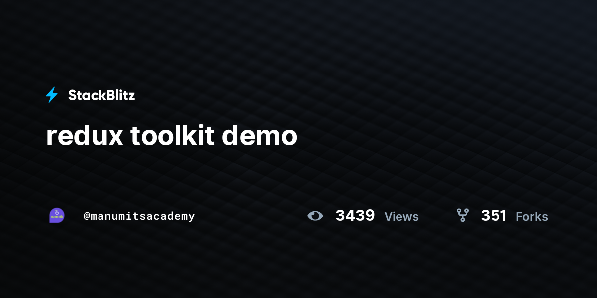redux toolkit demo StackBlitz