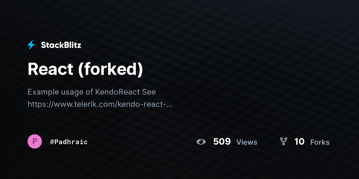 React (forked) - StackBlitz