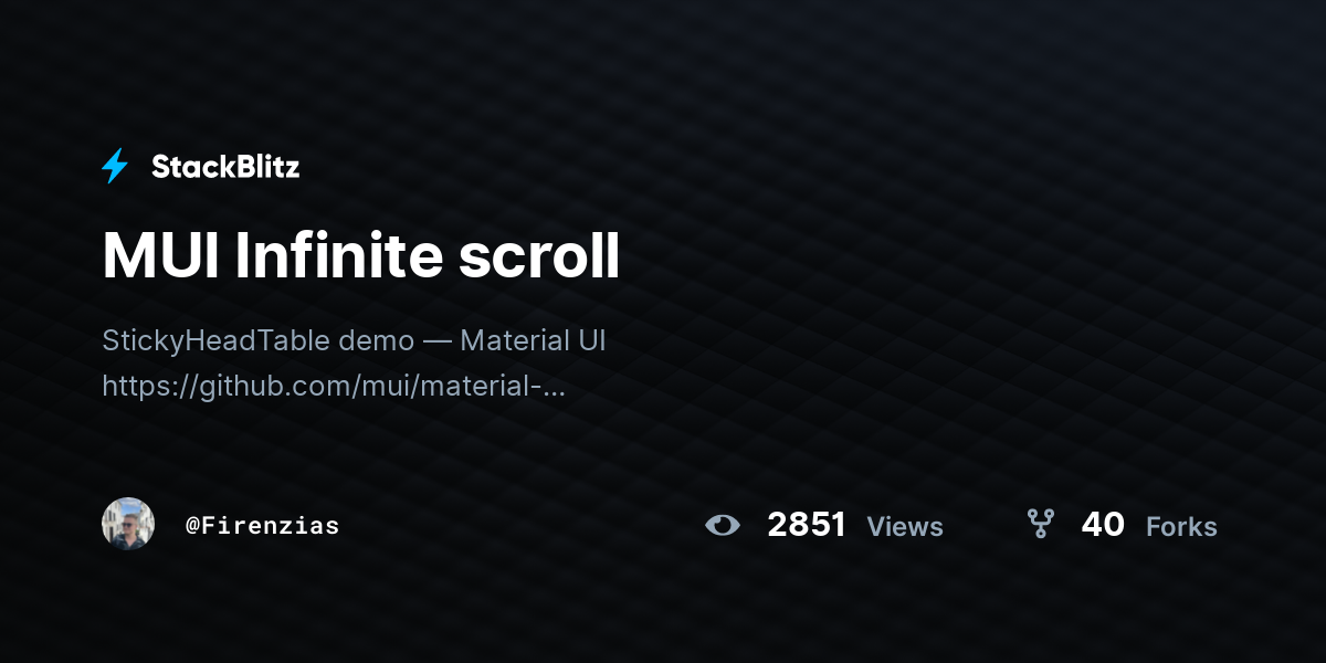 MUI Infinite scroll - StackBlitz