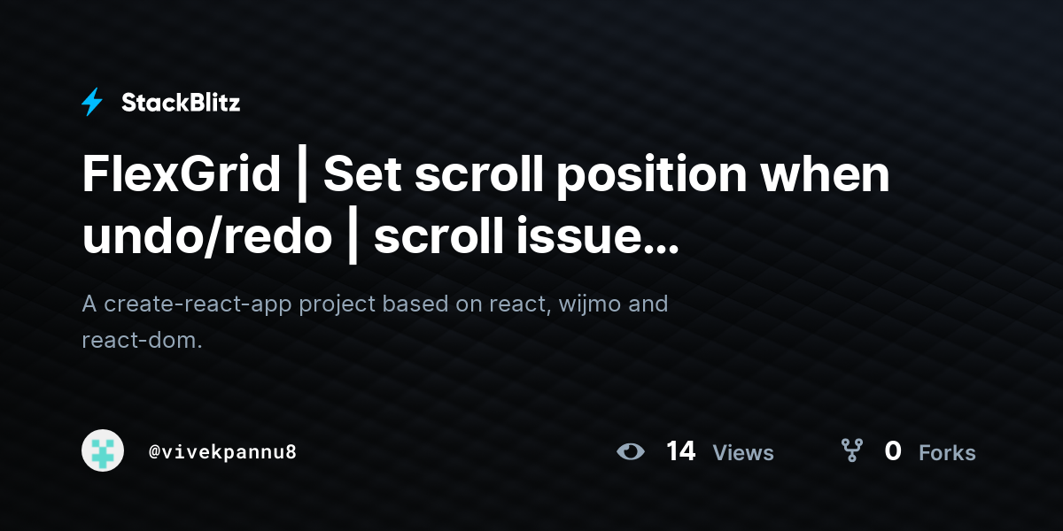 FlexGrid | Set scroll position when undo/redo | scroll issue workaround ...