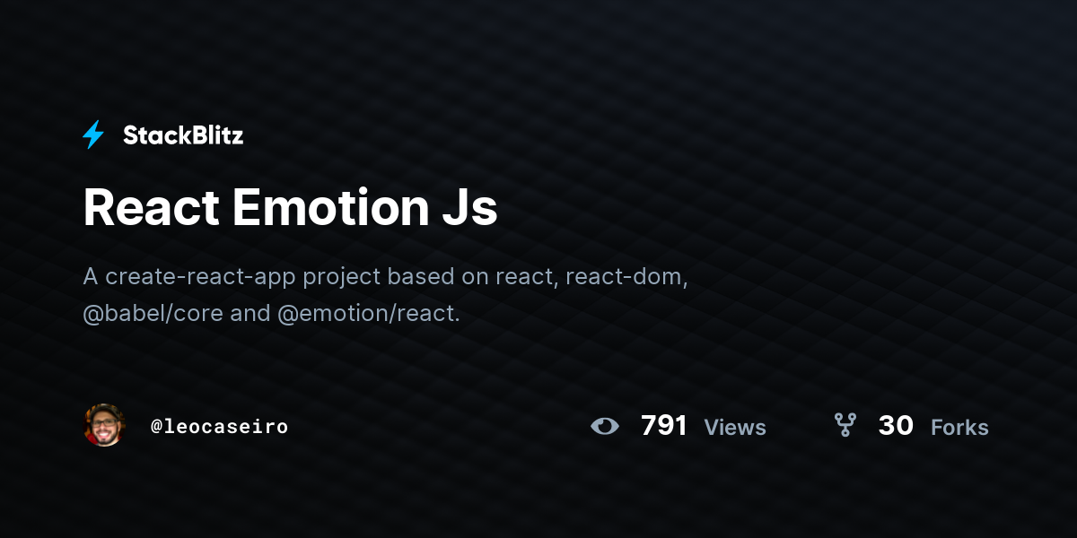 React Emotion Js - StackBlitz