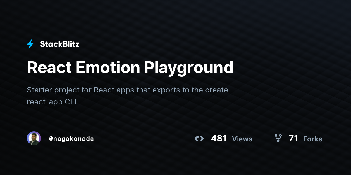 React Emotion Playground - StackBlitz
