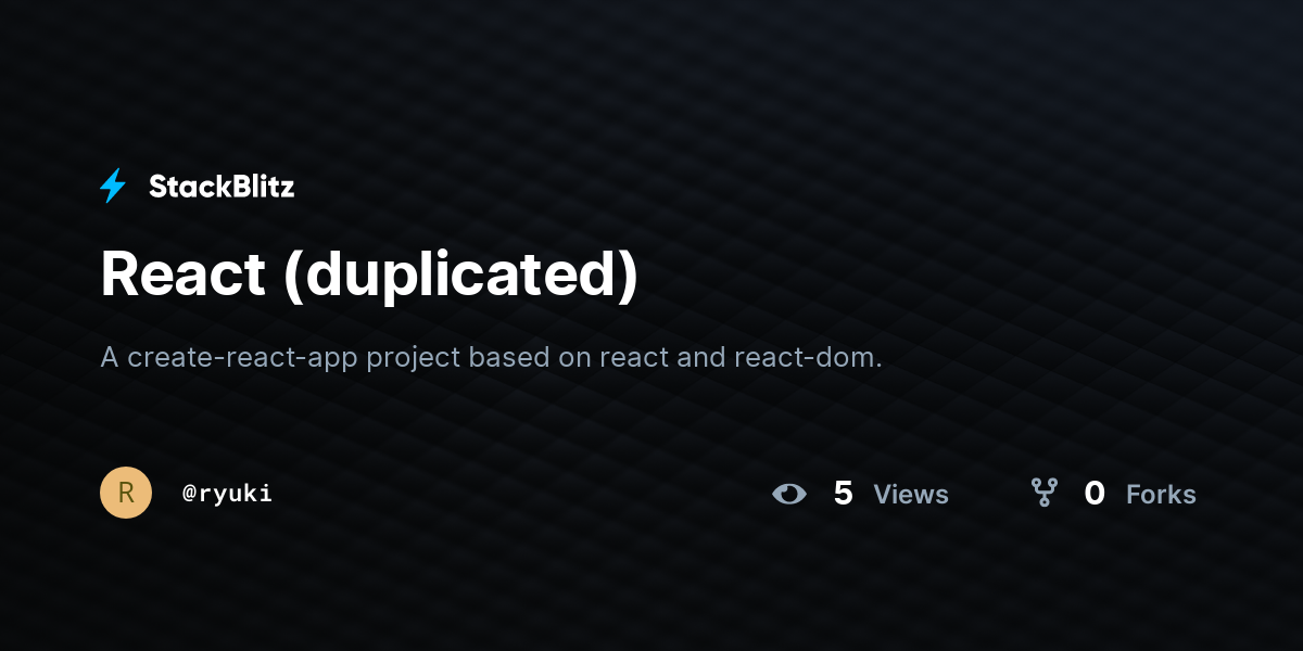 React (duplicated) - StackBlitz