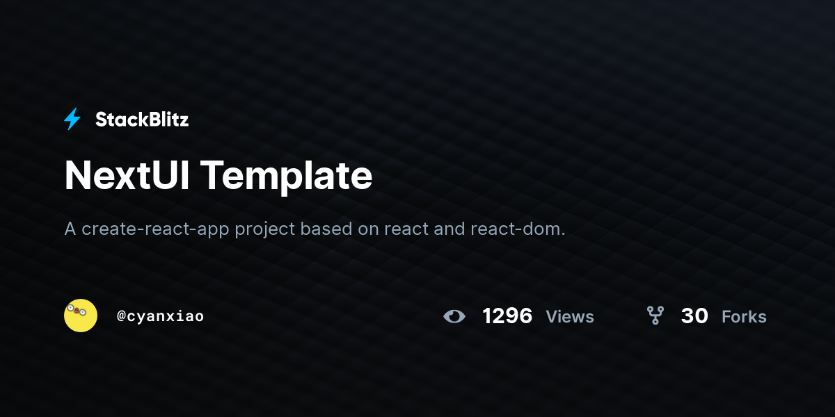 NextUI Template - StackBlitz