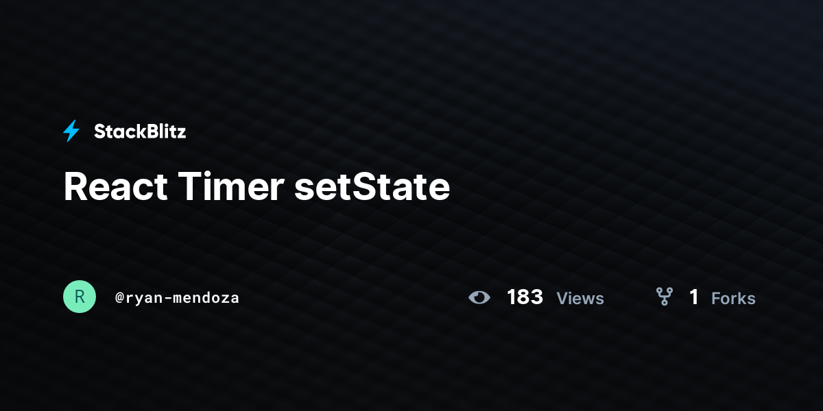 React Timer setState - StackBlitz