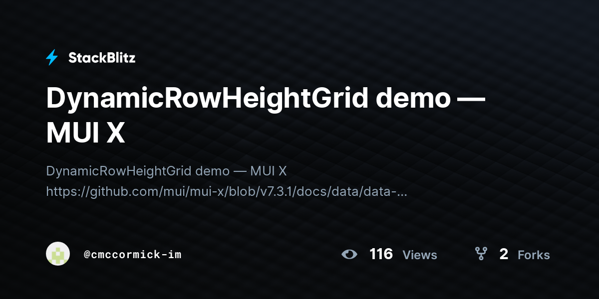 DynamicRowHeightGrid demo — MUI X - StackBlitz