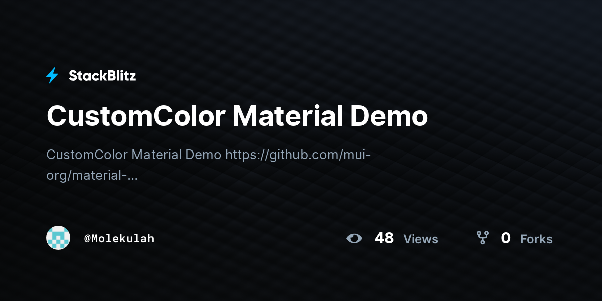 CustomColor Material Demo - StackBlitz