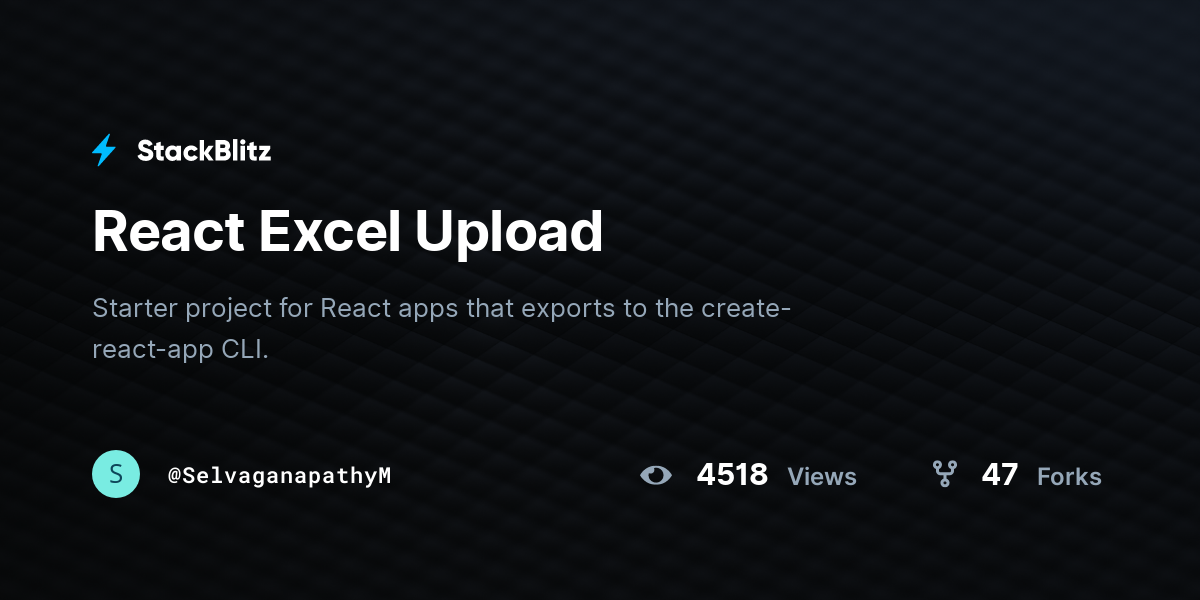 React Excel Upload - StackBlitz