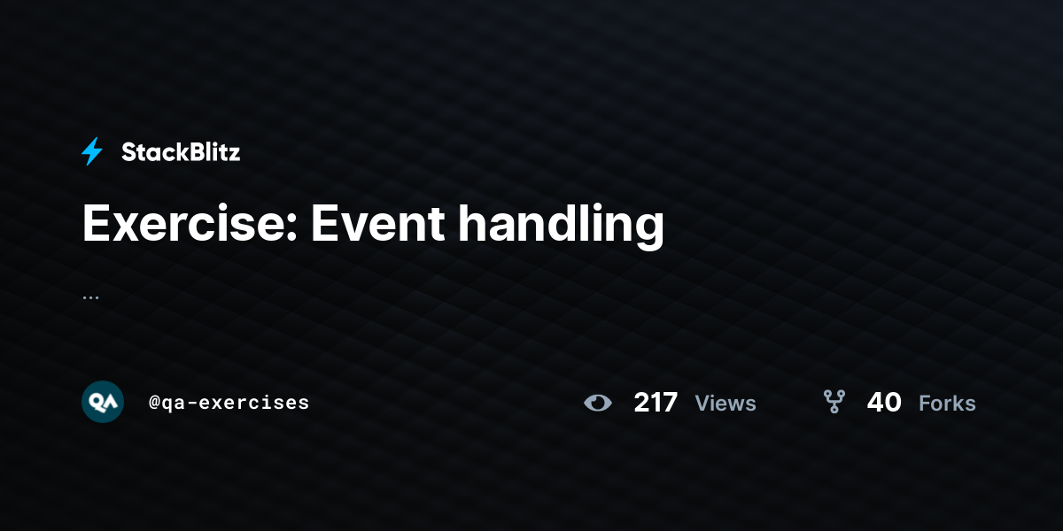 Exercise: Event handling - StackBlitz