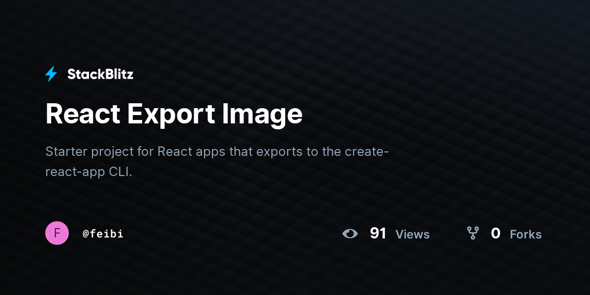 React Export Image - StackBlitz