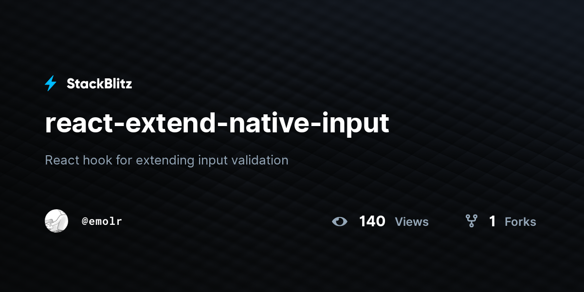 react-extend-native-input - StackBlitz