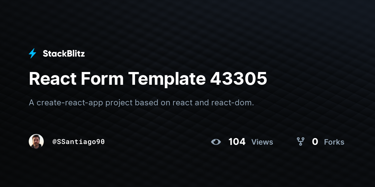 React Form Template 43305 - StackBlitz