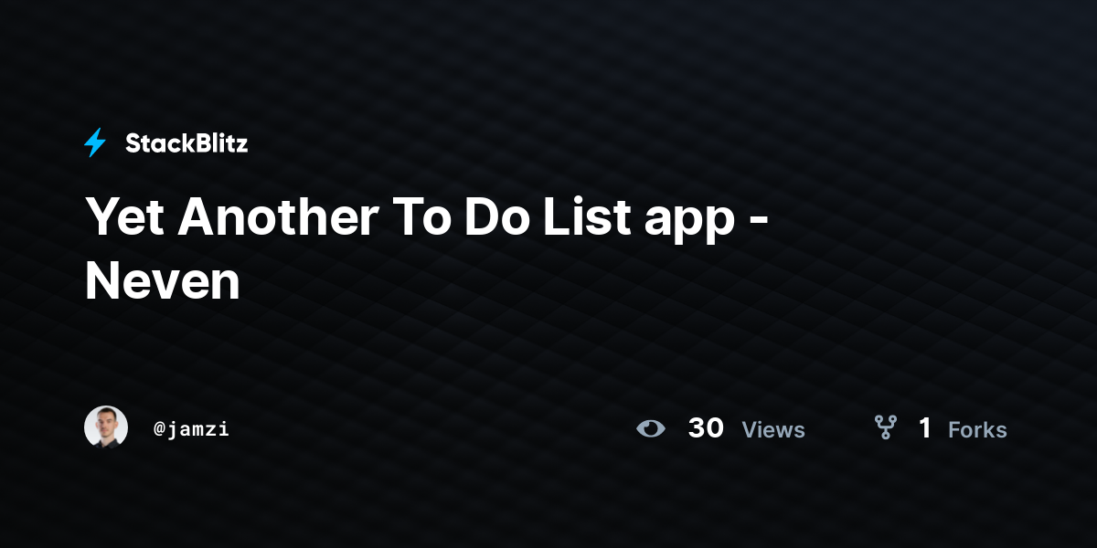 Yet Another To Do List app - Neven - StackBlitz