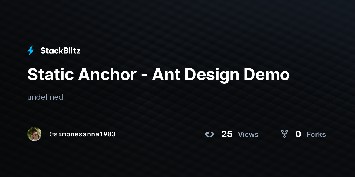 Static Anchor - Ant Design Demo - StackBlitz