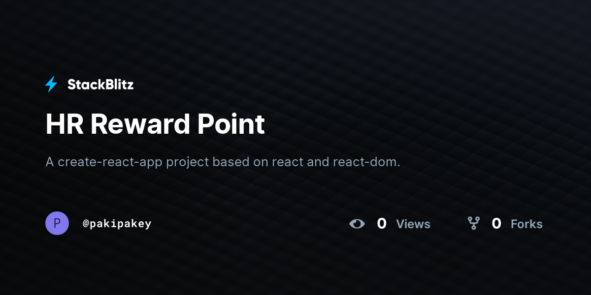 HR Reward Point - StackBlitz