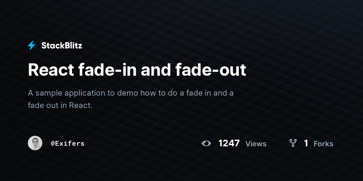React fade-in and fade-out - StackBlitz