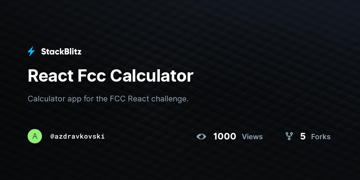 React Fcc Calculator - StackBlitz