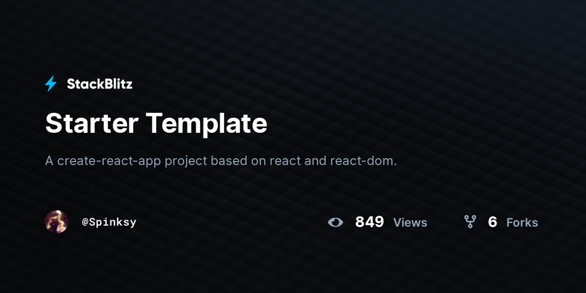 Starter Template - StackBlitz