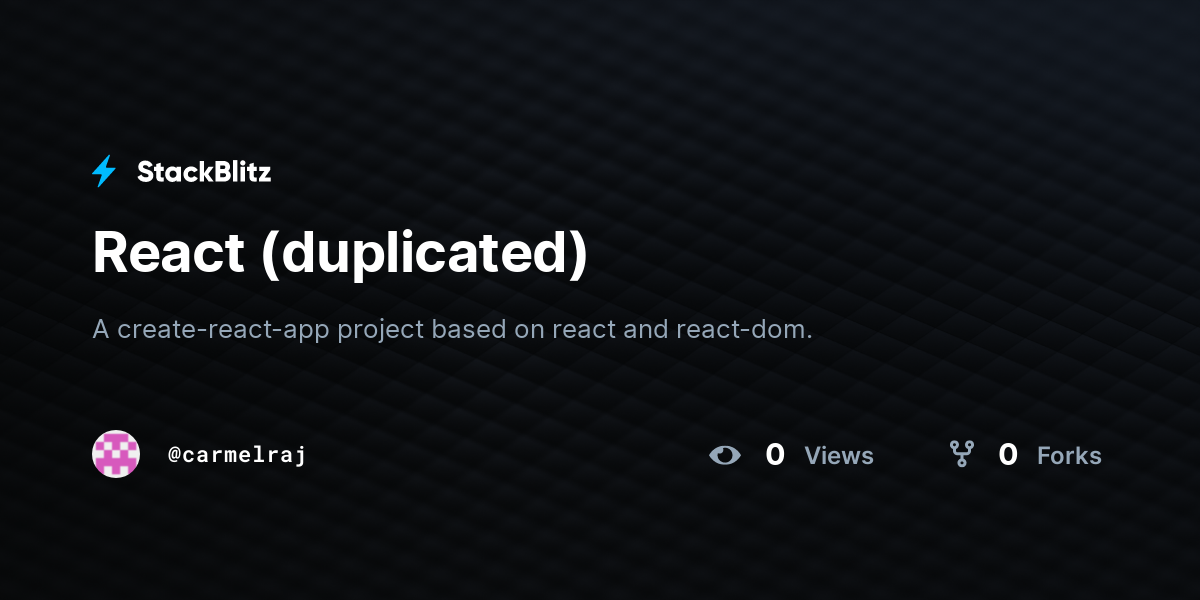 React (duplicated) - StackBlitz