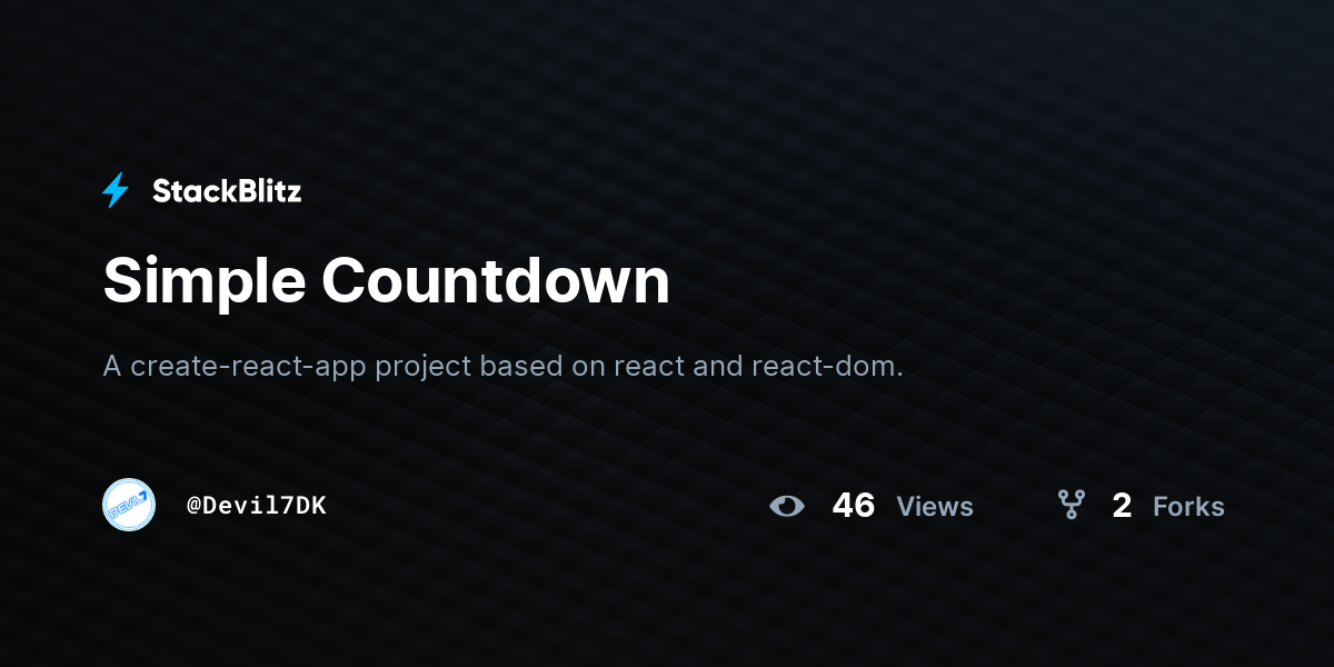 Simple Countdown - StackBlitz
