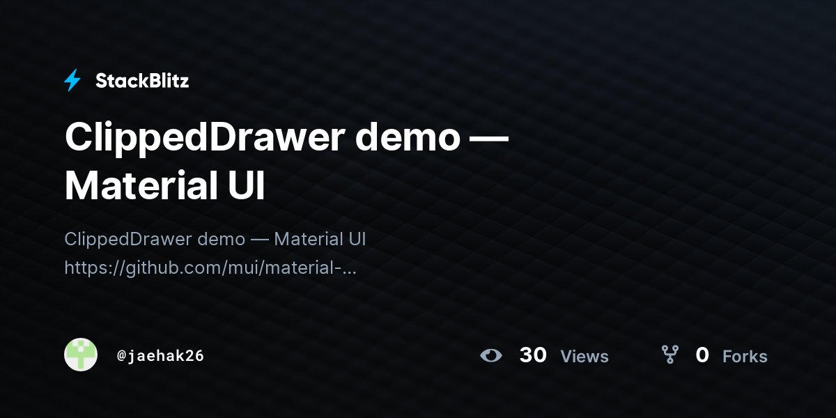 ClippedDrawer demo — Material UI - StackBlitz