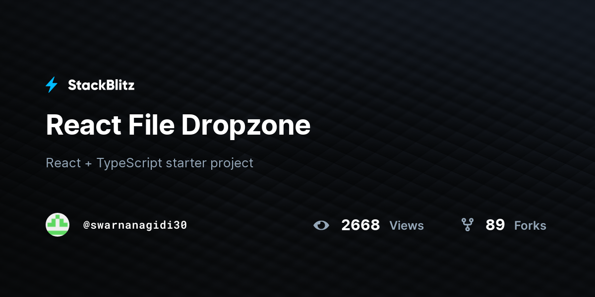 React File Dropzone - StackBlitz