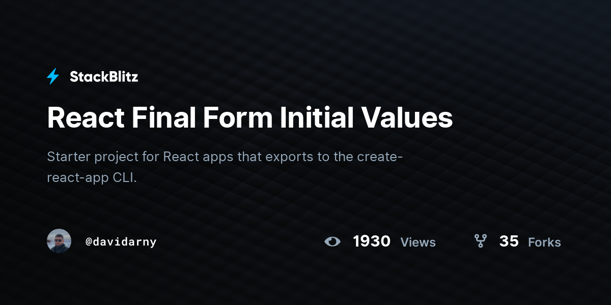 react final form reset initial values