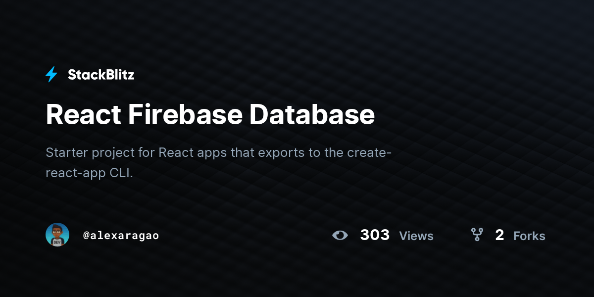 React Firebase Database - StackBlitz