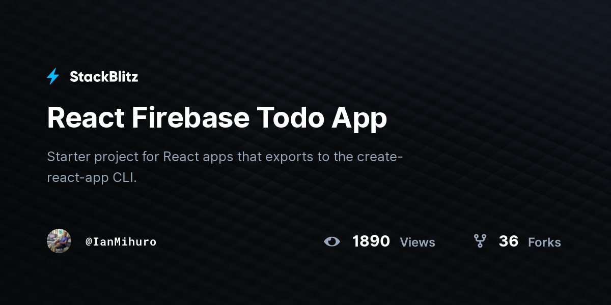 React Firebase Todo App - StackBlitz