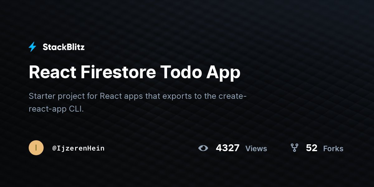 React Firestore Todo App - StackBlitz