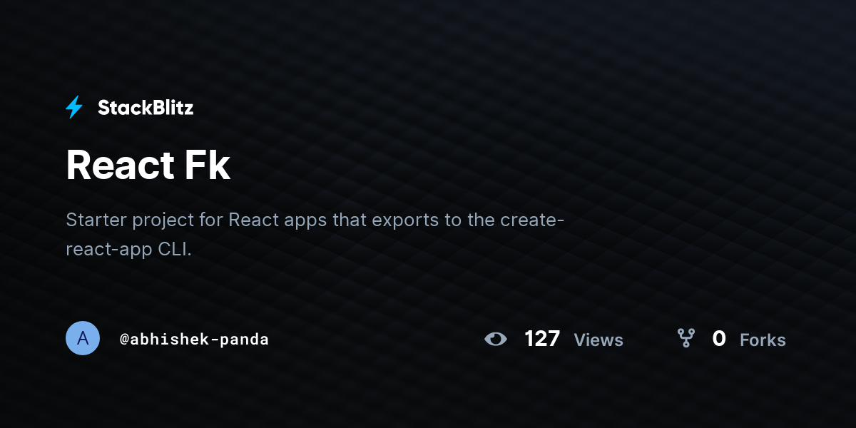 React Fk - StackBlitz