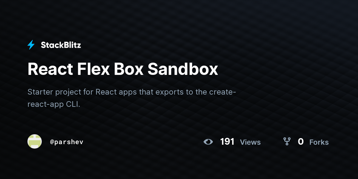 React Flex Box Sandbox - StackBlitz