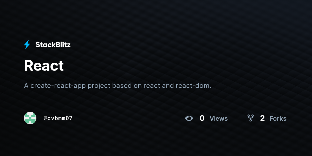 React - StackBlitz