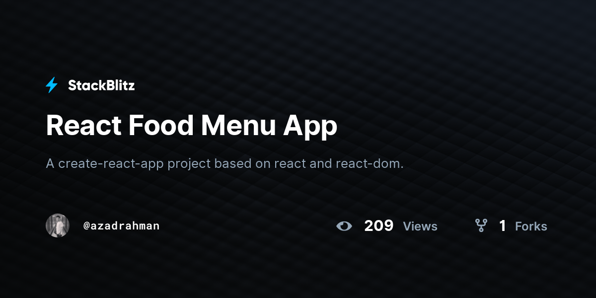 React Food Menu App - StackBlitz