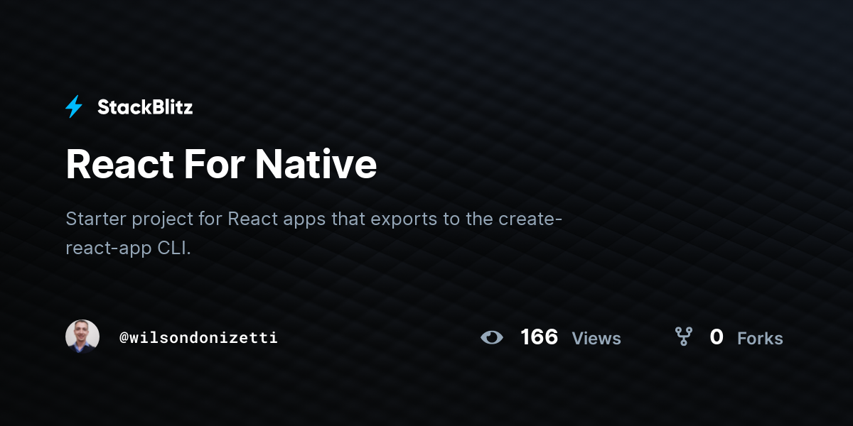 React For Native - StackBlitz