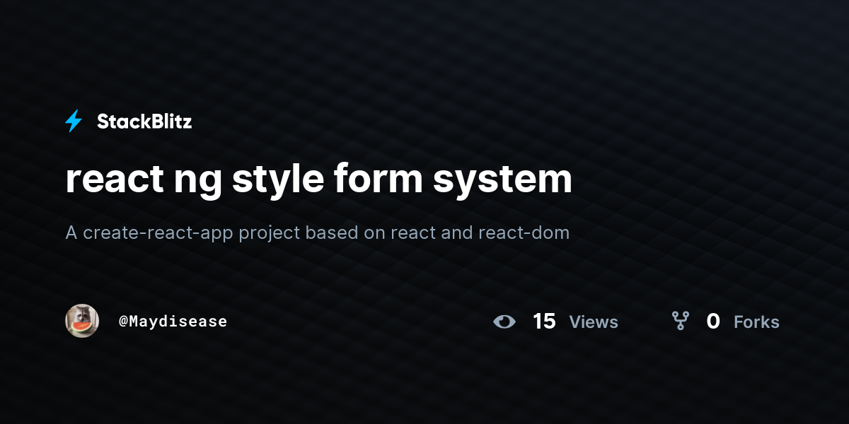 react ng style form system - StackBlitz