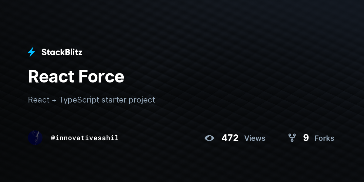 React Force - StackBlitz