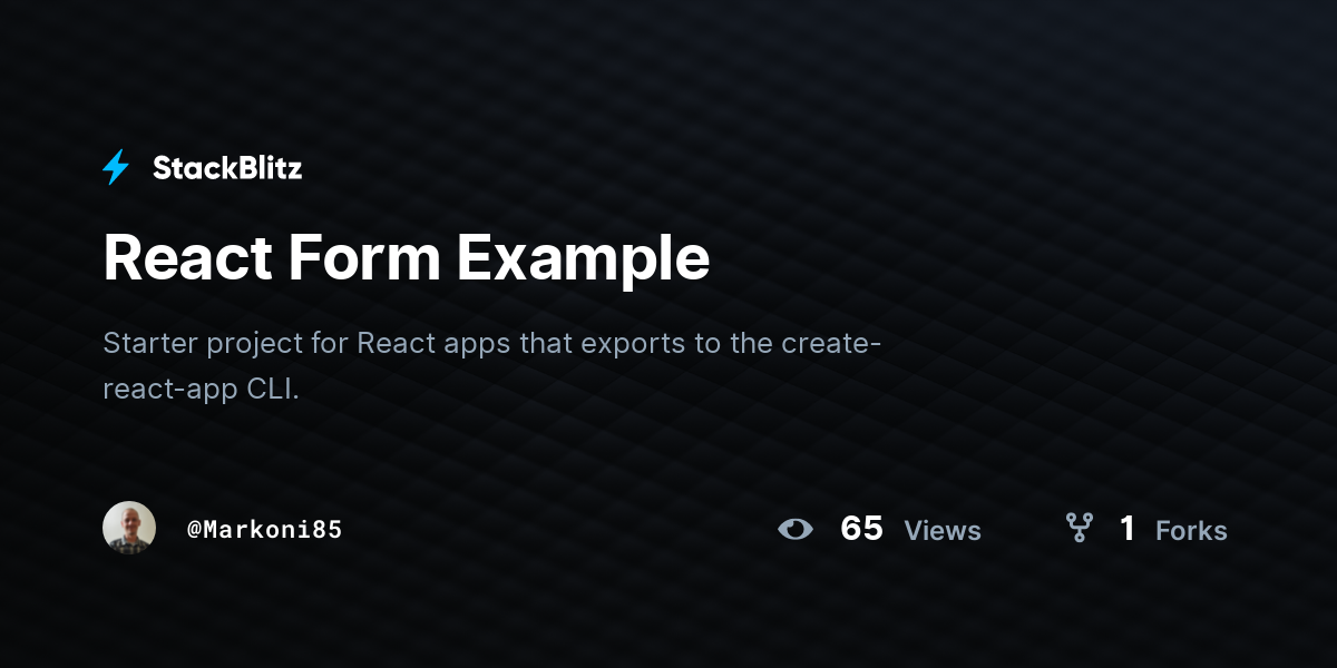 React Form Example - StackBlitz