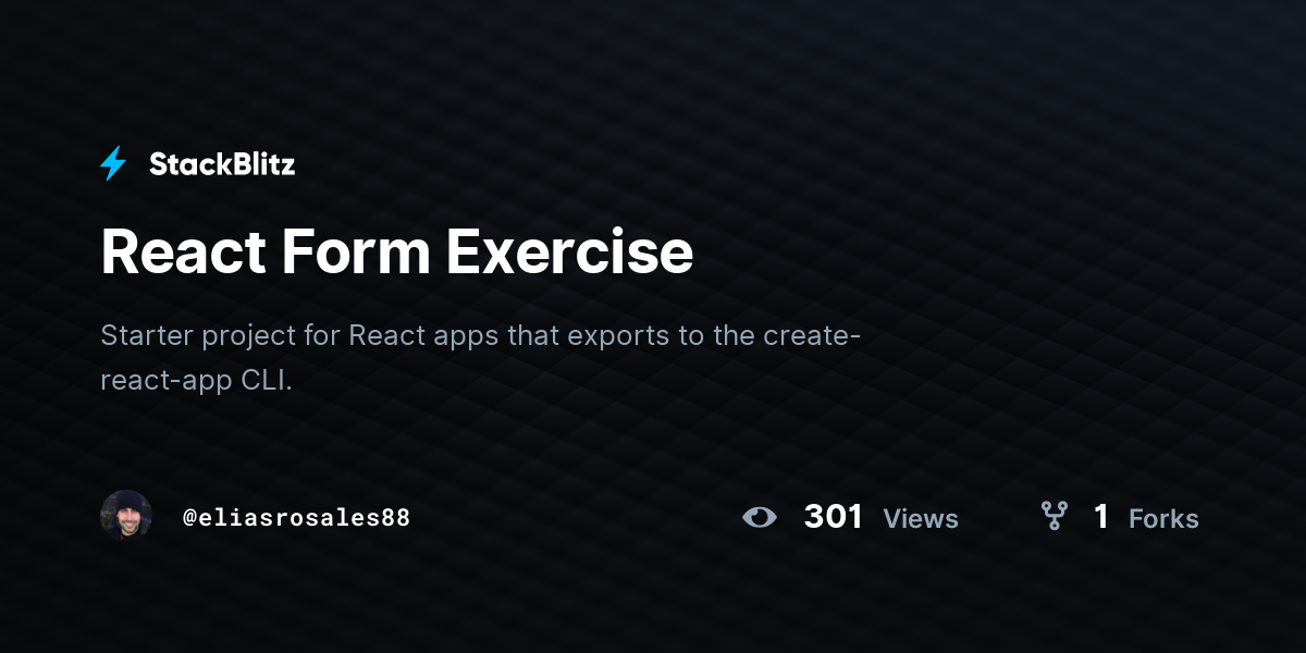 React Form Exercise - StackBlitz