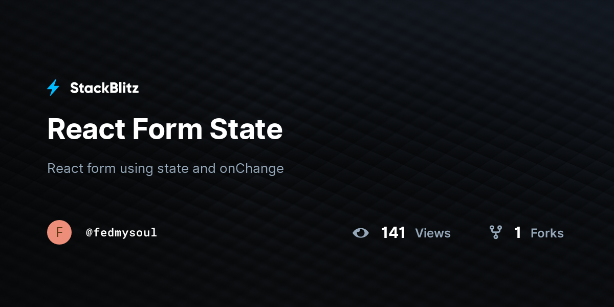 React Form State - StackBlitz